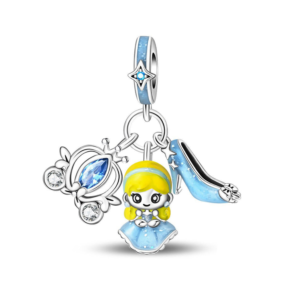 Charm, Pendentif princesse féérique en argent, pour femme, modèle Princesse Carrosse Citrouille