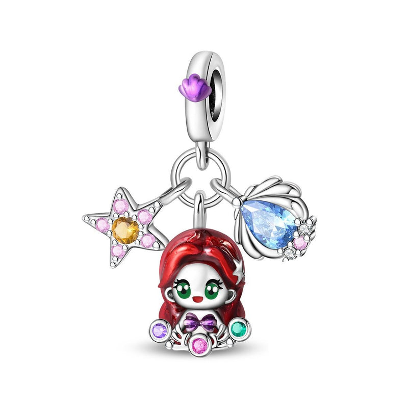 Charm, pendente principessa fiabesca in argento, da donna, modello Principessa dell’Oceano