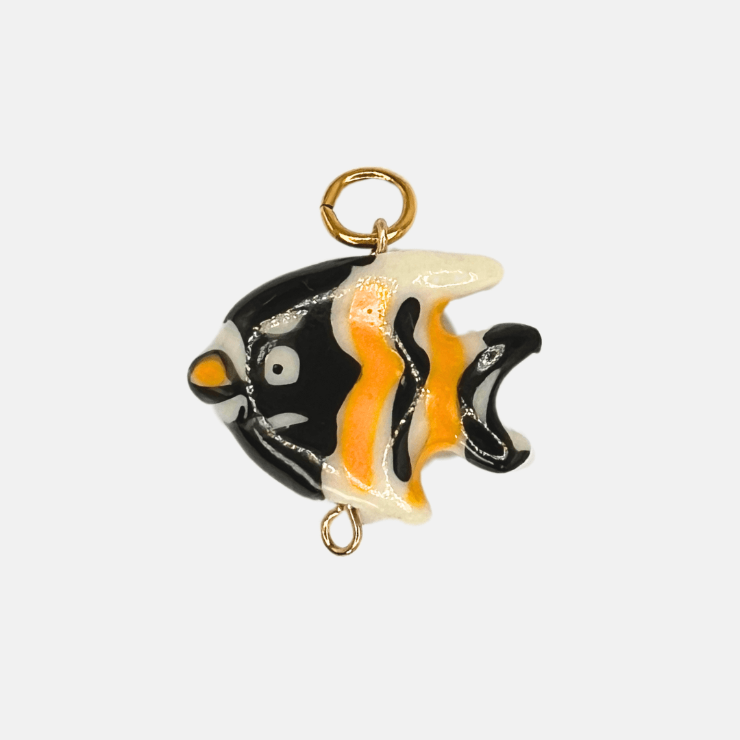 Charm for chain bracelet, Black Orange Fish model