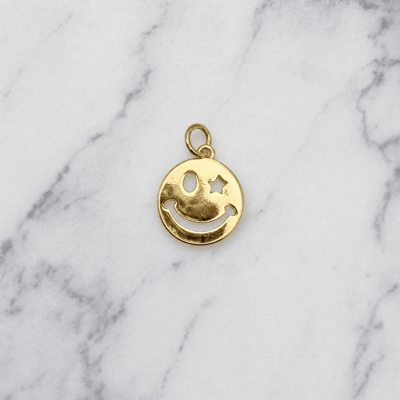 Charm for chain bracelet, Smiley Gold model