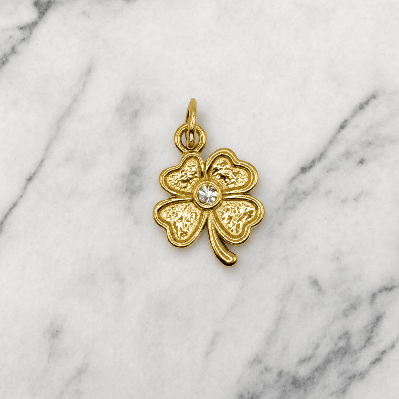 Charm for chain bracelet, Golden Clover model