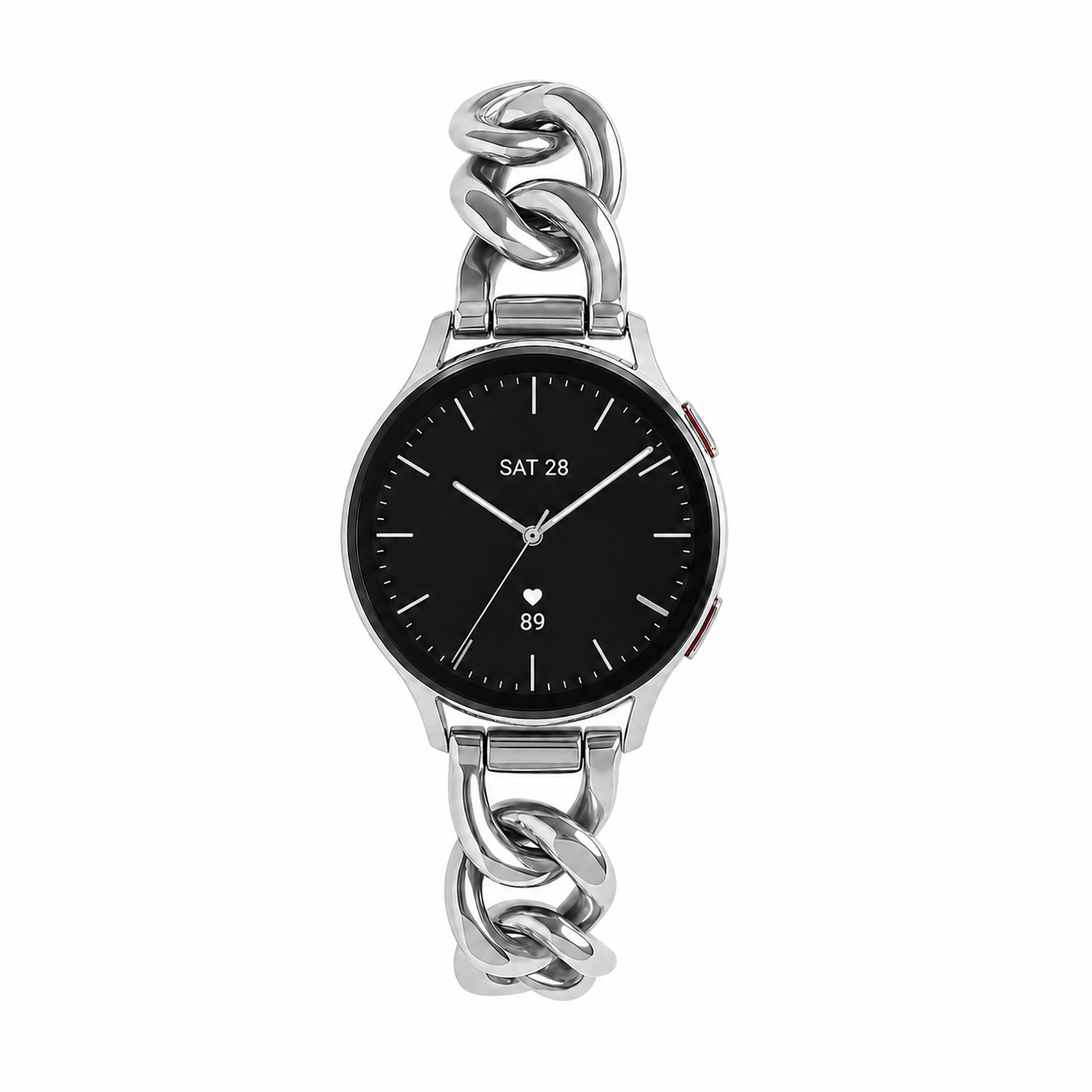 Bracelet femme pour smartwatch, maille gourmette élégante, maillons amovibles, compatible Samsung / Ice Watch / Garmin / Huawei / Honor / Amazfit / Xiaomi, modèle Ciza