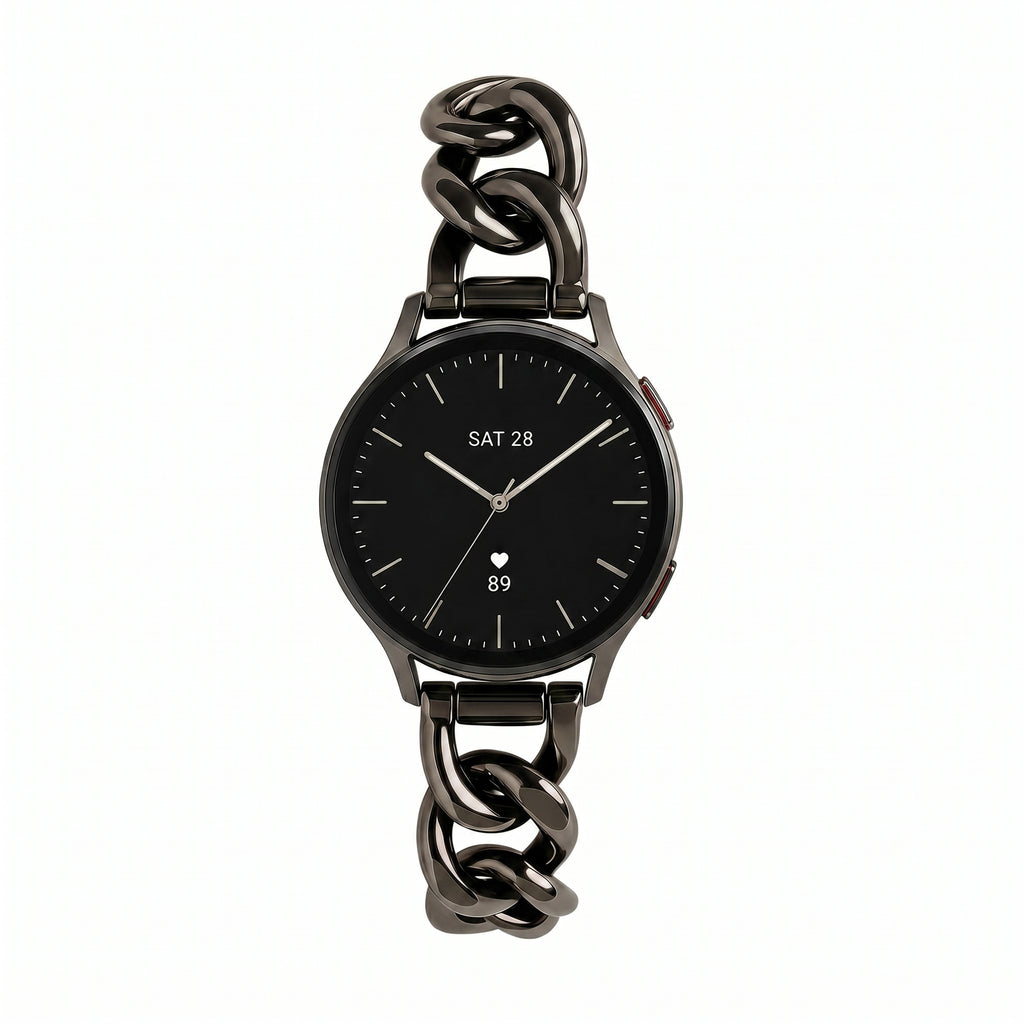 Bracelet femme pour smartwatch, maille gourmette élégante, maillons amovibles, compatible Samsung / Ice Watch / Garmin / Huawei / Honor / Amazfit / Xiaomi, modèle Ciza