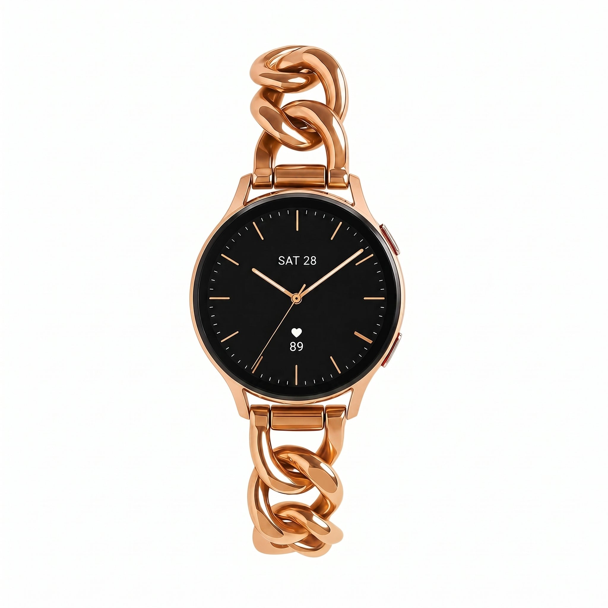 Bracelet femme pour smartwatch, maille gourmette élégante, maillons amovibles, compatible Samsung / Ice Watch / Garmin / Huawei / Honor / Amazfit / Xiaomi, modèle Ciza