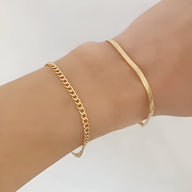 Duo de bracelets à maille, en acier inoxydable, modèle Qadira - La Boutique du Bracelet