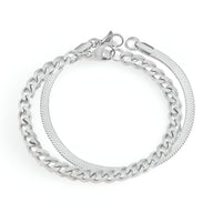 Duo de bracelets à maille, en acier inoxydable, modèle Qadira - La Boutique du Bracelet