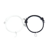 Duo de bracelets cordon, cœur, soleil et lune, idéal pour couple, modèle Massia - La Boutique du Bracelet