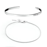 Duo de bracelets en acier inoxydable, jonc et maille, pour homme, modèle Tiako - La Boutique du Bracelet