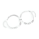 Duo de bracelets en acier inoxydable, soleil et lune, idéal pour couple, modèle Eliom - La Boutique du Bracelet