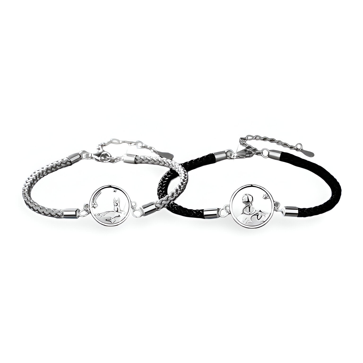 Duo de bracelets plaqué argent sterling, petit prince, idéal pour couple, mixte, modèle Pikri - La Boutique du Bracelet