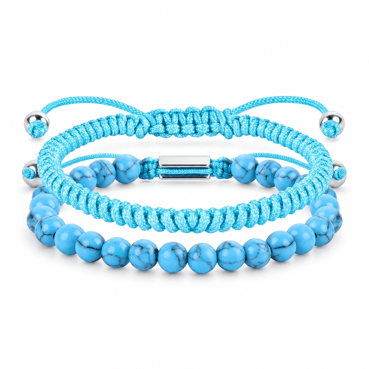 Bracelets Edouardo Turquoise – packshot studio frontal sur fond blanc