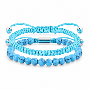 Bracelets Edouardo Turquoise – packshot studio frontal sur fond blanc