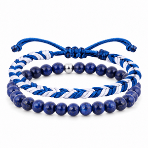 Bracelets Edouardo Lapis lazuli – packshot studio frontal sur fond blanc