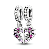 Duo de charms coeur mère et fille, pour femme, modèle Arista - La Boutique du Bracelet