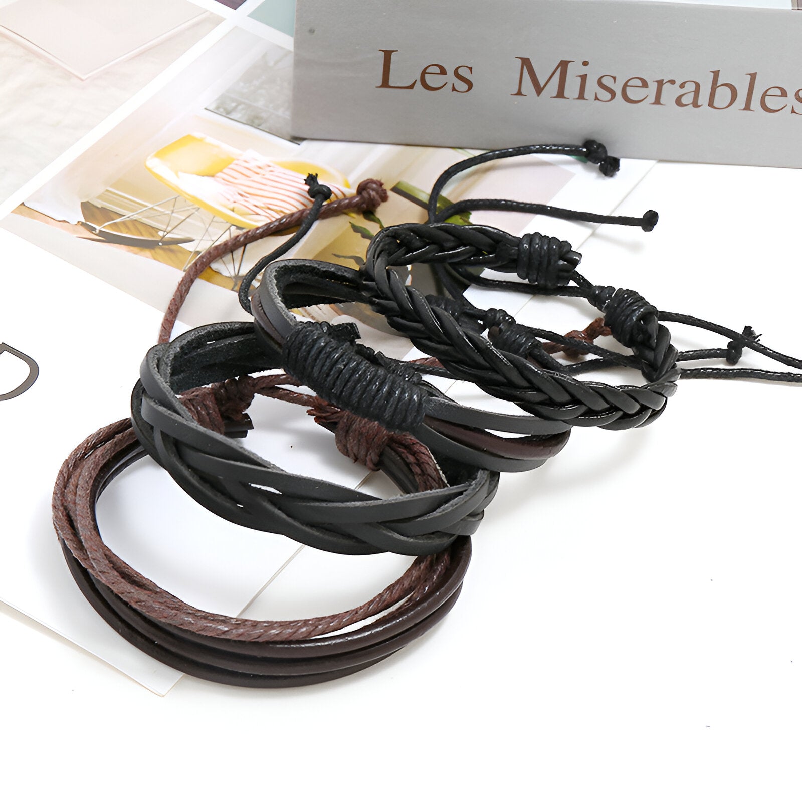 Ensemble de 4 bracelets, au look vintage, mixte, modèle Tagan - La Boutique du Bracelet