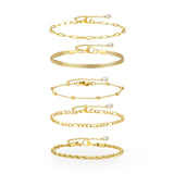 Ensemble de 5 bracelets en acier inoxydable, pour femme, modèle Fialova - La Boutique du Bracelet