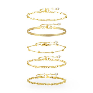 Ensemble de 5 bracelets en acier inoxydable, pour femme, modèle Fialova - La Boutique du Bracelet