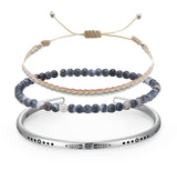 Ensemble de bracelets, en agate et cuivre, pour homme, modèle Elliot - La Boutique du Bracelet