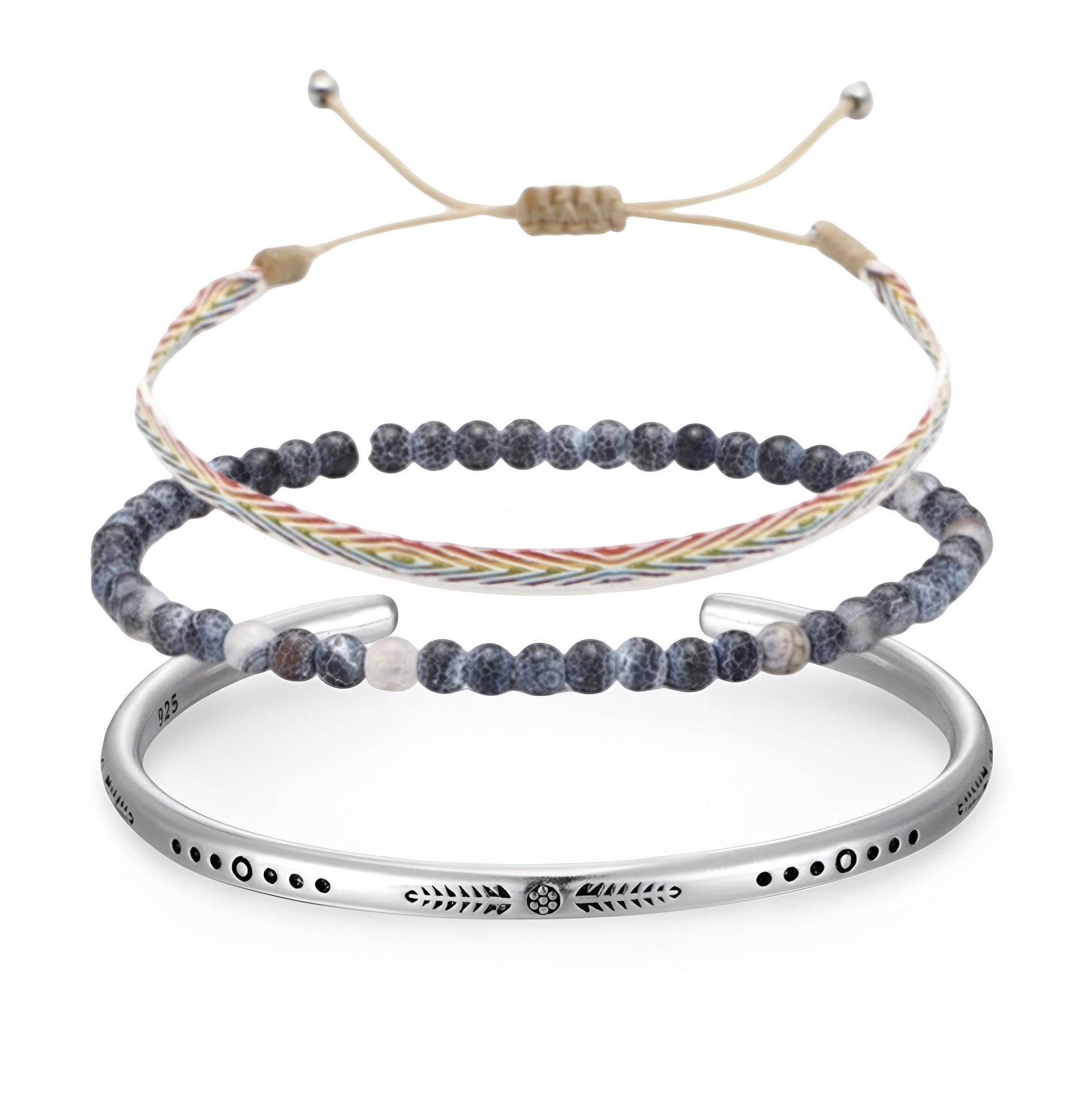 Ensemble de bracelets, en agate et cuivre, pour homme, modèle Elliot - La Boutique du Bracelet