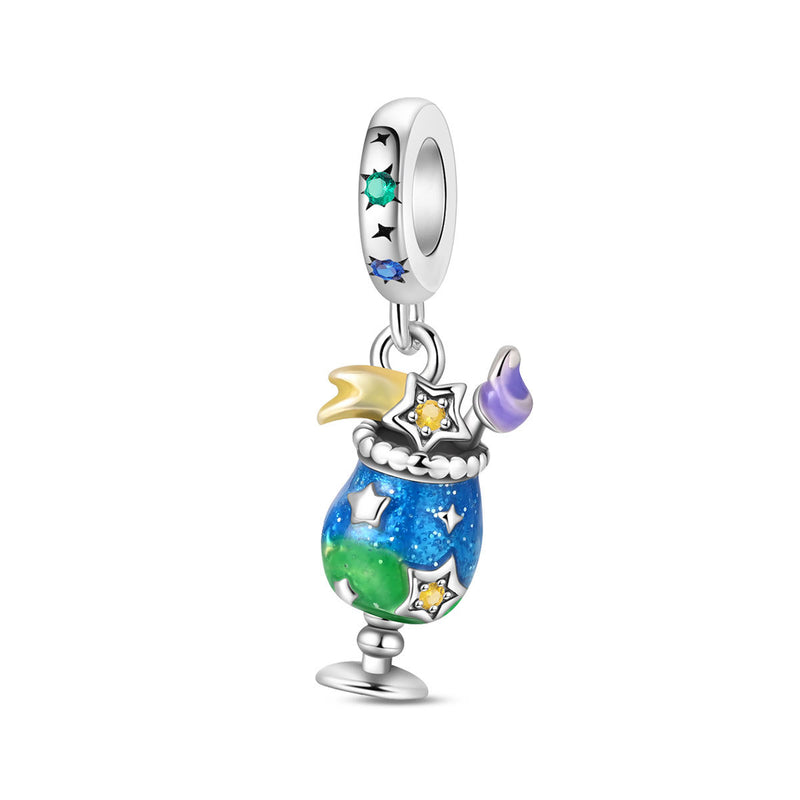 Charm, Pendentif fête et festivités en argent, pour femme, modèle Cocktail Étoilé