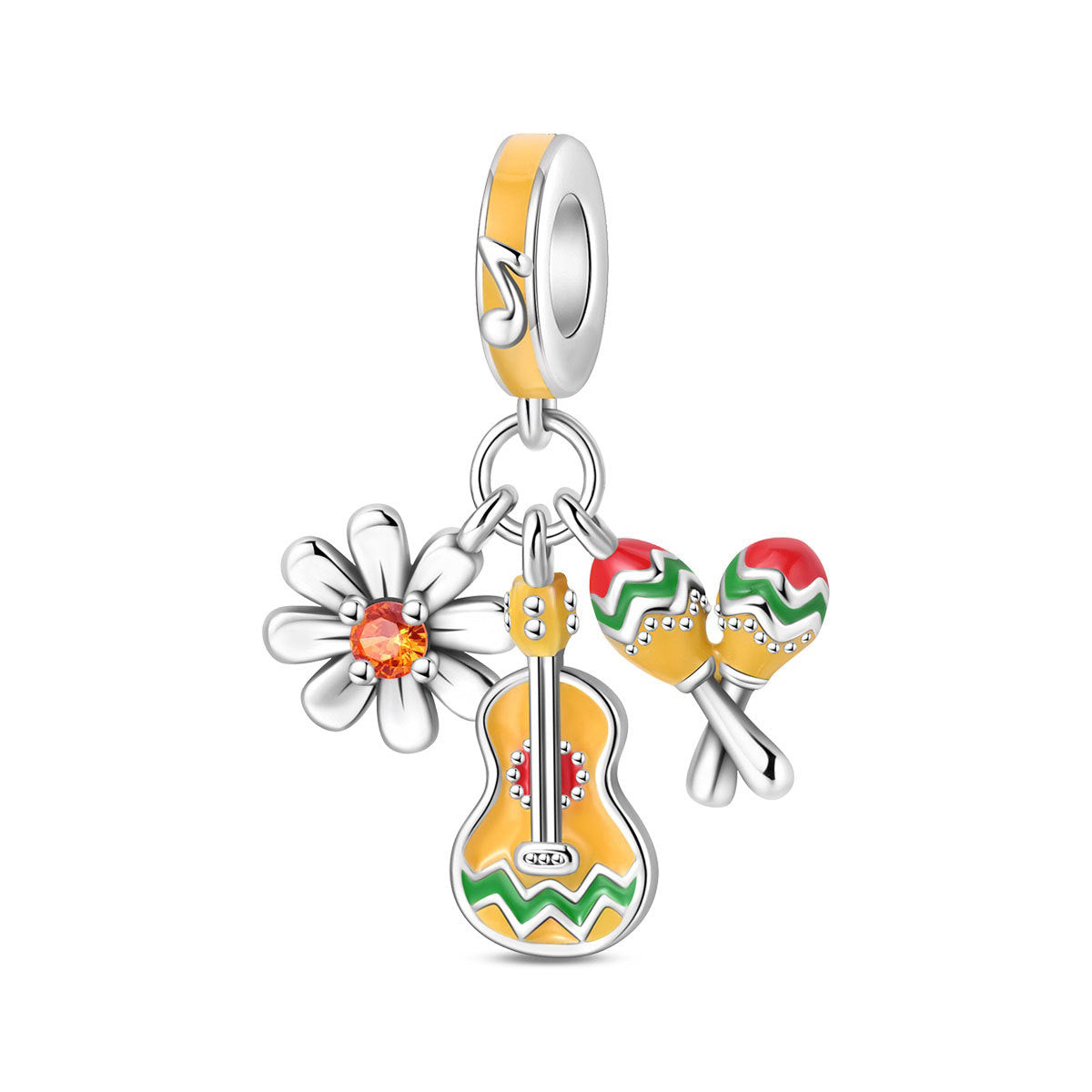 Charm, Anhänger für Fest und Feierlichkeiten aus Silber, für Damen, Modell Fiesta Mexicaine