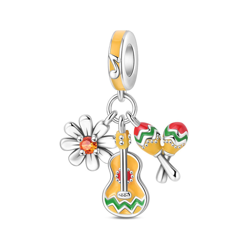 Charm, Anhänger für Fest und Feierlichkeiten aus Silber, für Damen, Modell Fiesta Mexicaine