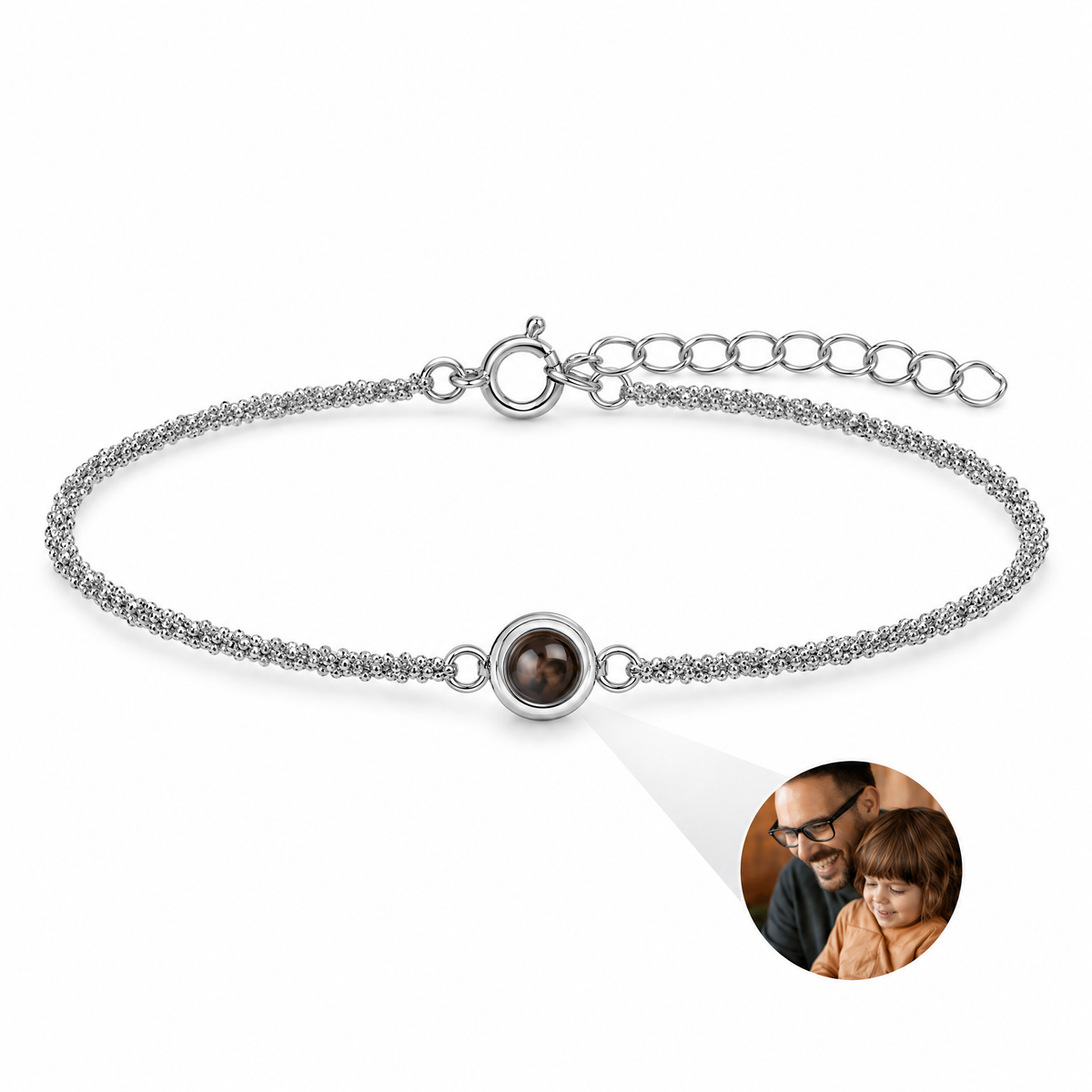 Bracelet Junisse Argent — packshot studio posé de face V2