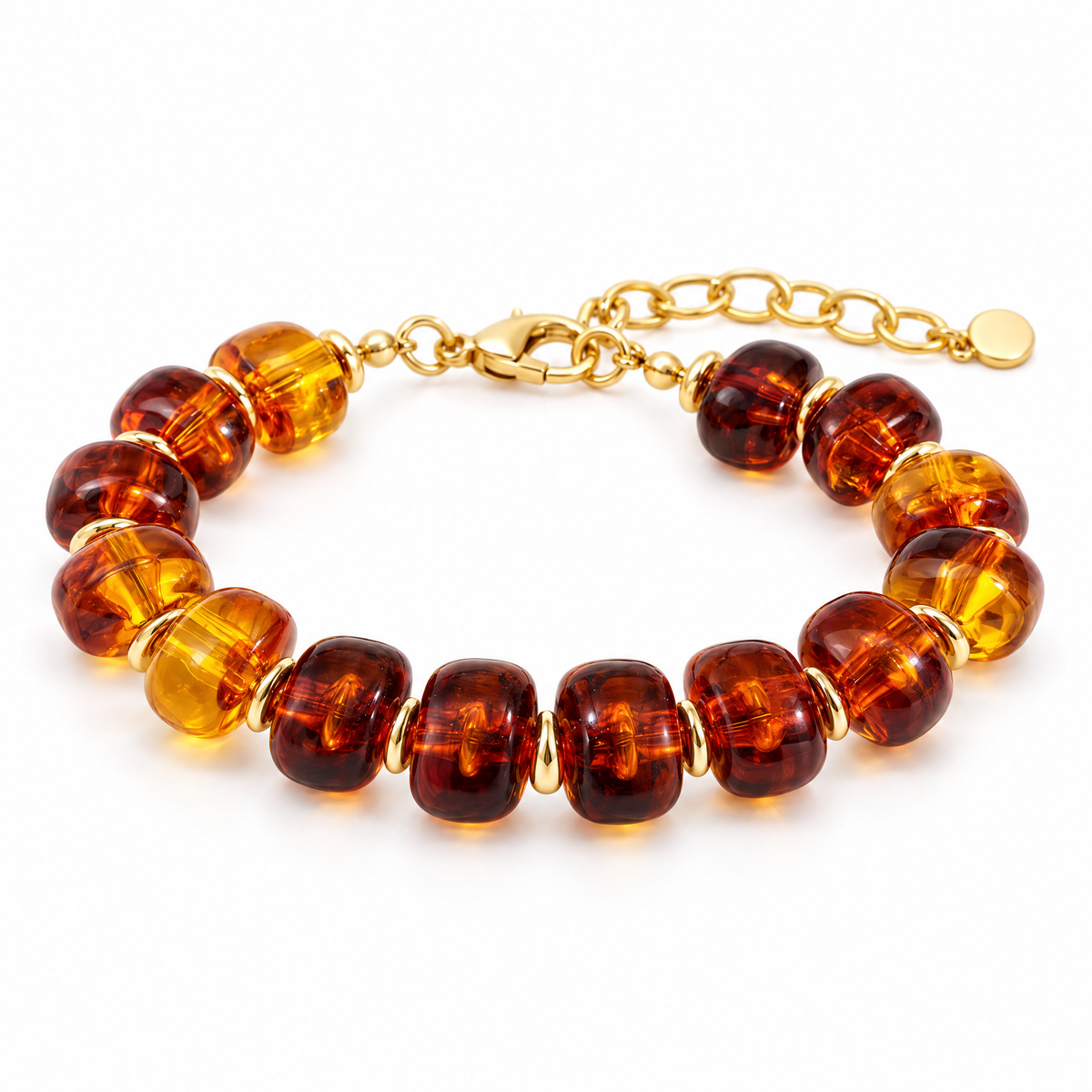 Bracelet Limna Ambre posé de face sur fond blanc