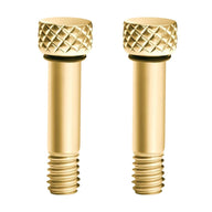 Lot de 2 vis de manille dorées avec tête striée et filetage partiel.