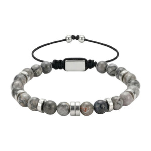 Personalized bracelet made of natural stones 6 mm, beaded bracelet with adjustable cord, raw and elegant look, Kalère model