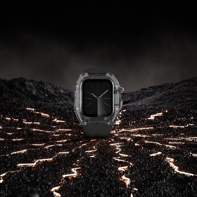 Protection boîtier Apple Watch Ultra en TPU noir mat, design robuste avec angles renforcés, bracelet intégré souple et.