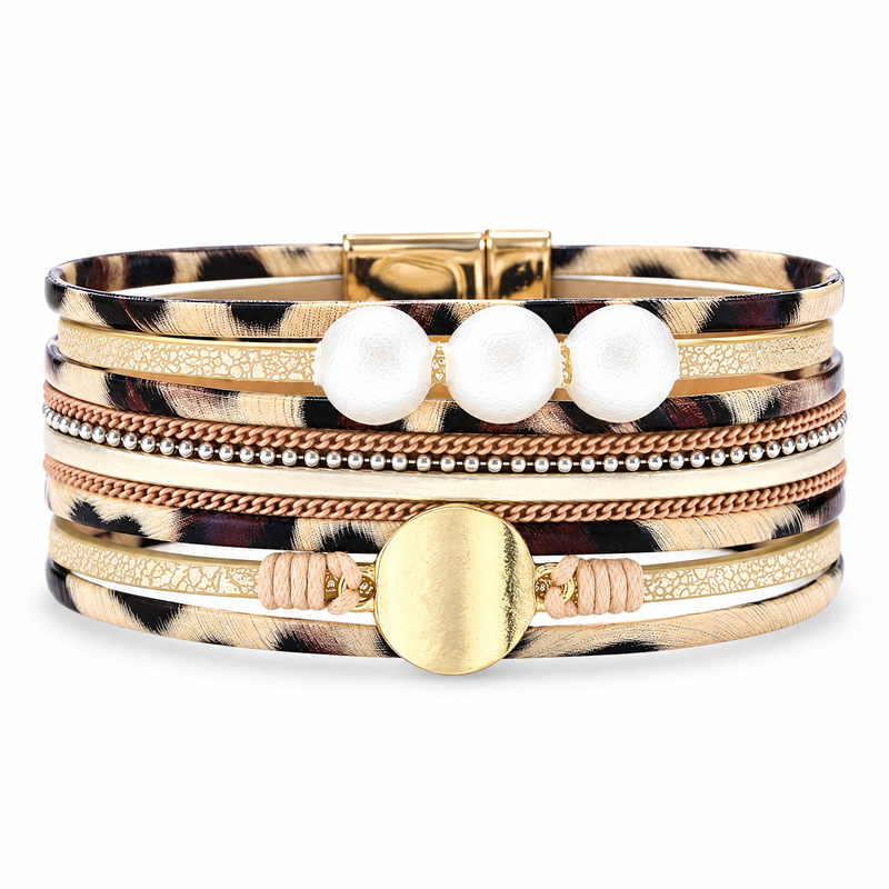Packshot studio bracelet Saria Marron, vue de face sur fond blanc — 8 octobre 2026