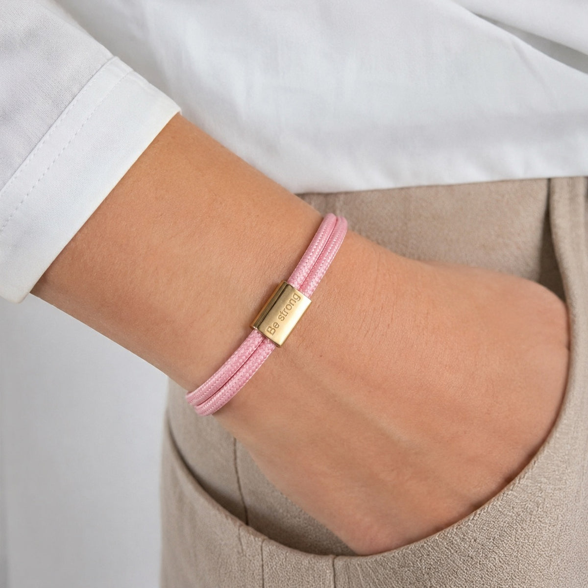 Customizable paracord bracelet, engravable stainless steel plate, adjustable, Veyron model