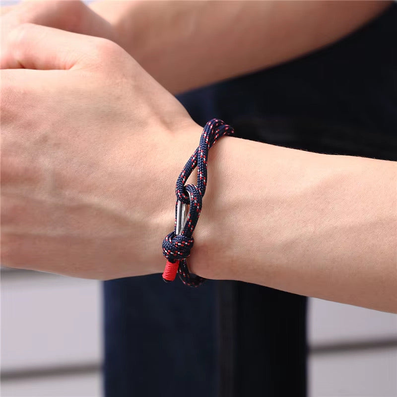 Bracelet nautique en corde tressée, avec fermoir boucle en acier inoxydable, un accessoire ajustable pour le quotidien, modèle Stanley