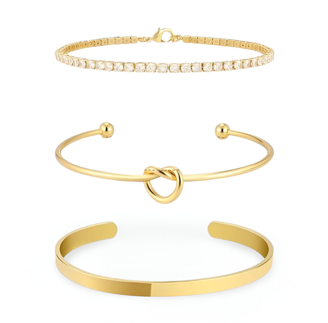 Trio de bracelets chics, en acier inoxydable, pour femme, modèle Orint