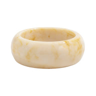 Trio de bracelets en résine, chic, effet marbre et ivoire, large à superposer, modèle Zanita - La Boutique du Bracelet