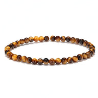 Trio de bracelets tibétains pour homme en perles d'œil de tigre orange et cuivre, style Basilio.