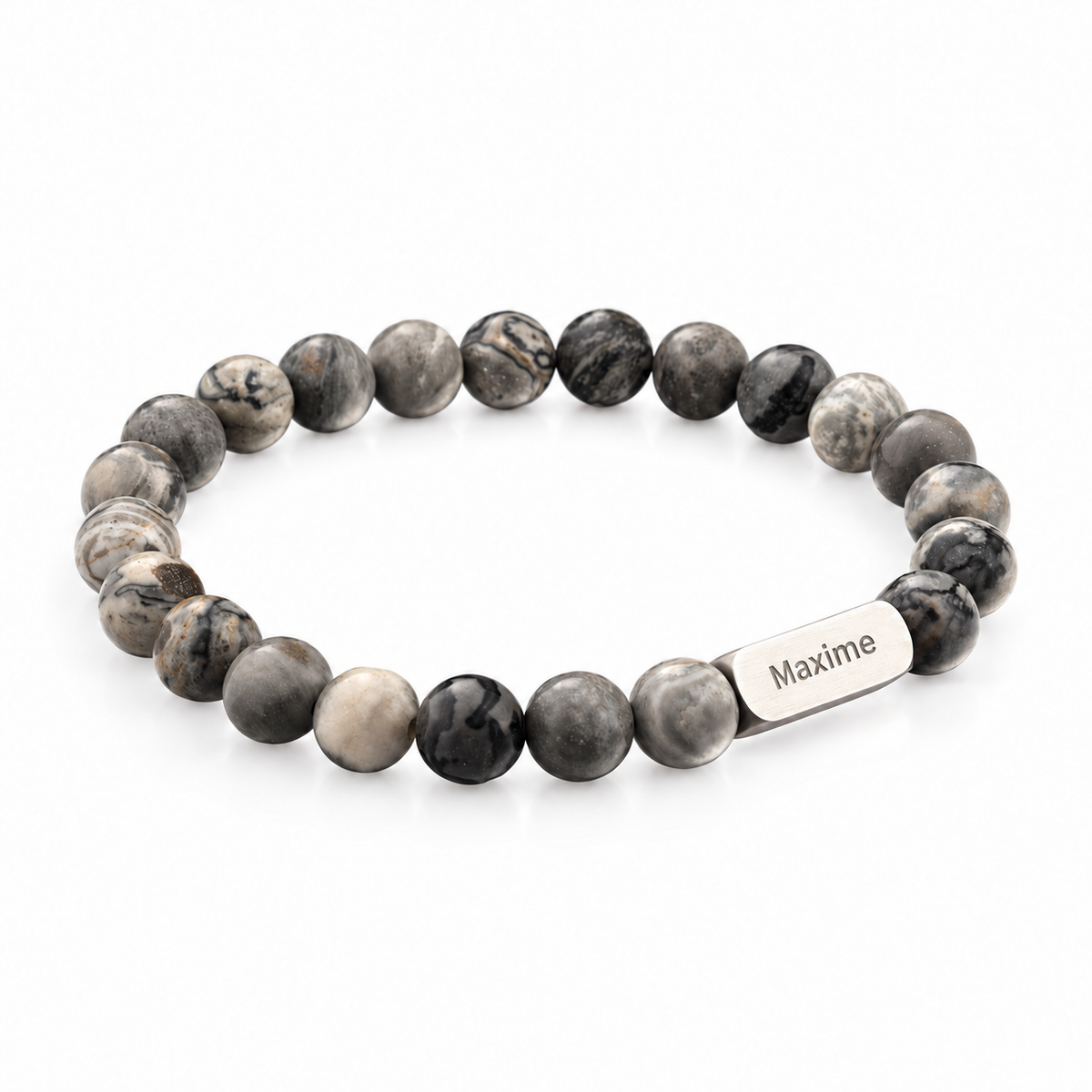 Packshot studio bracelet Zohar Jaspe picasso, vue de face sur fond blanc. — gravure source restaurée 8 octobre 2026