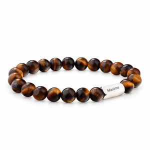 Packshot studio bracelet Zohar Oeil de tigre, vue de face sur fond blanc. — gravure source restaurée 8 octobre 2026