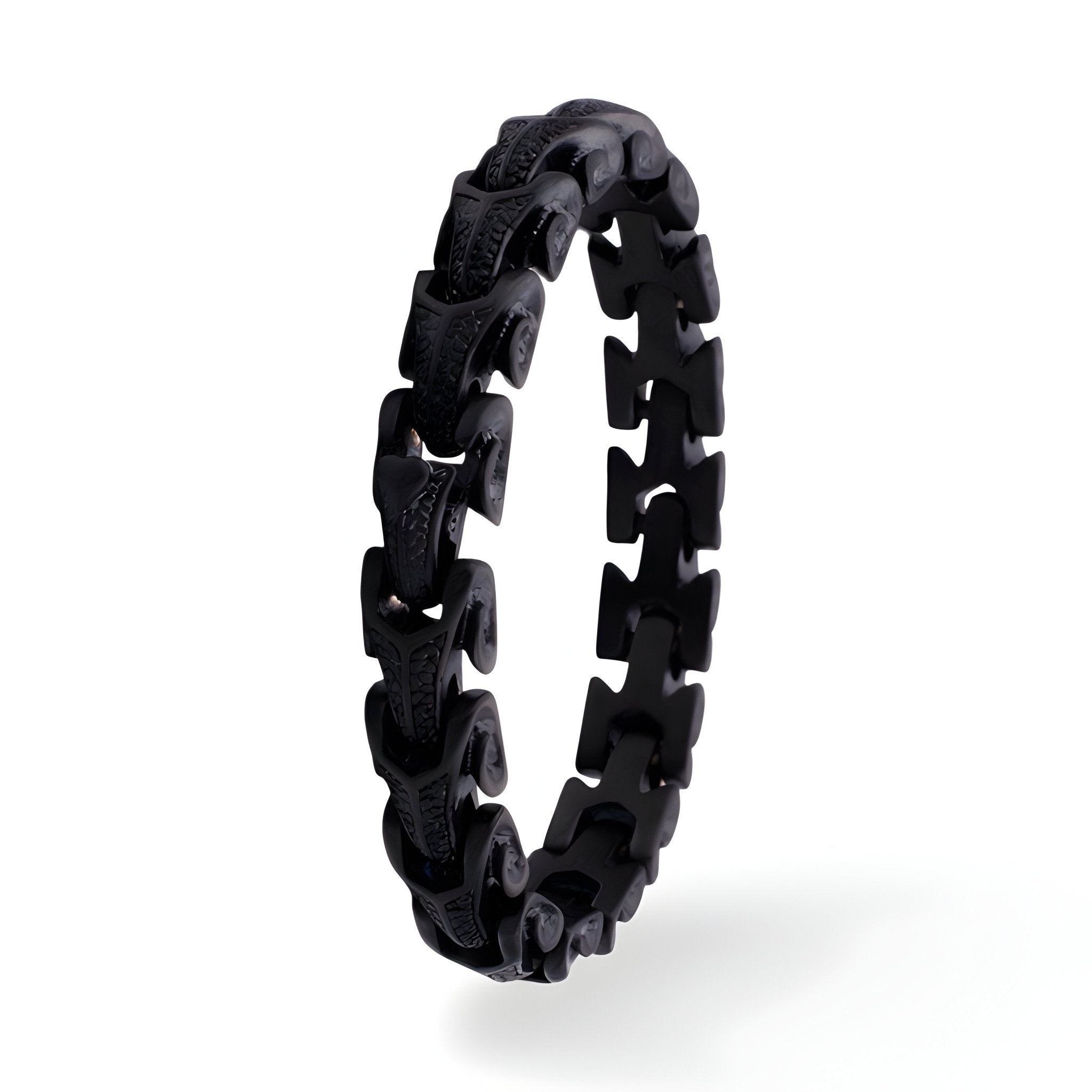 Bracelet acier inoxydable pour homme, aspect serpent, modèle Anatole - La Boutique du Bracelet