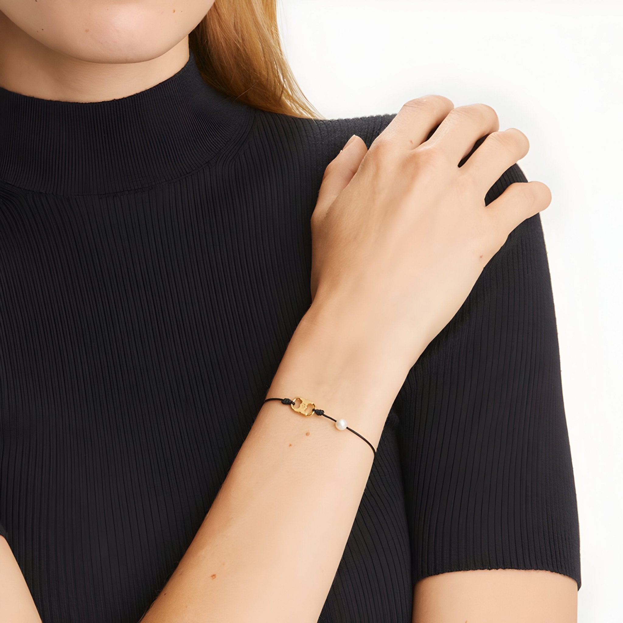 Bracelet cordon pour femme, design minimaliste et perle, modèle Audrey - La Boutique du Bracelet