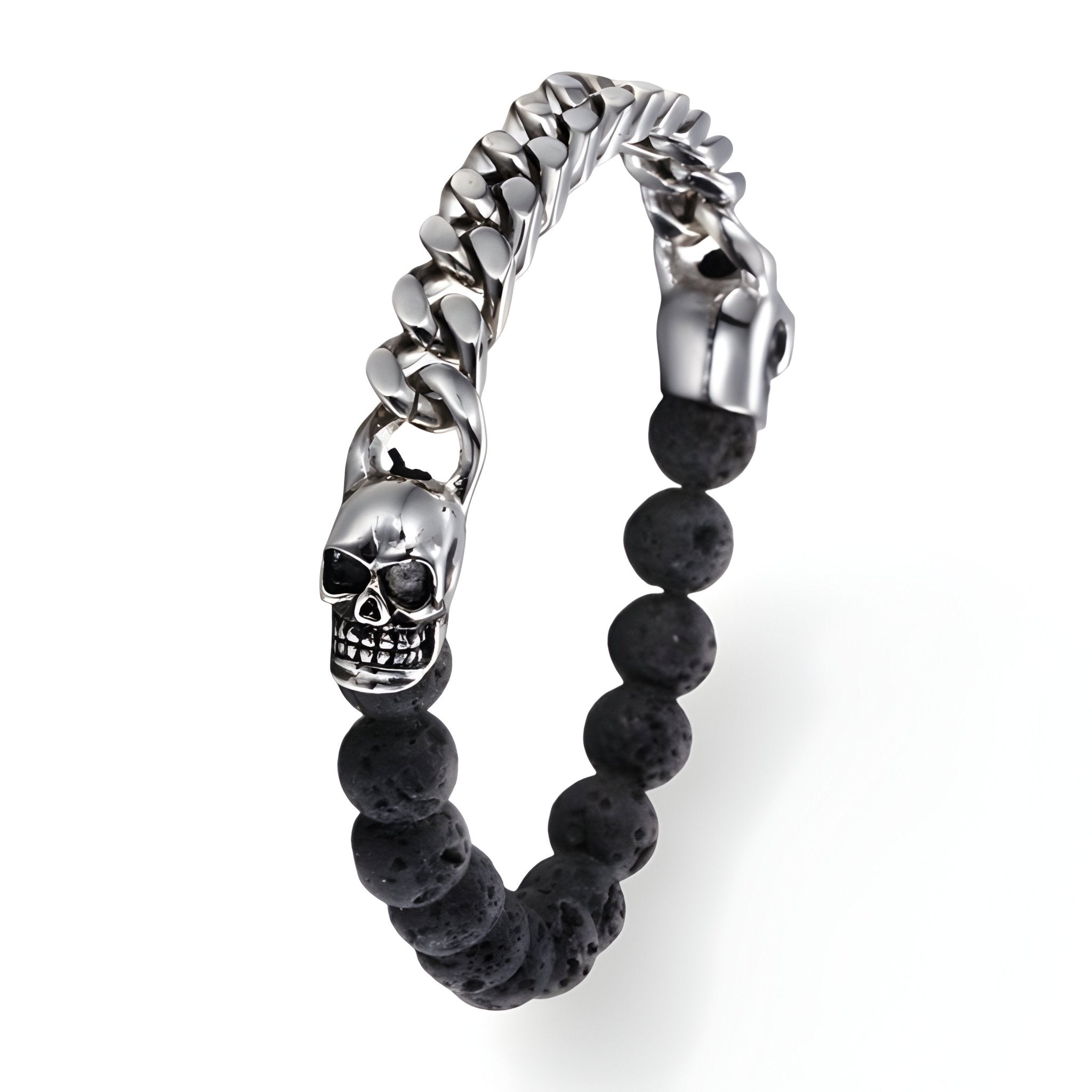 Bracciale Uomo In Pelle Vero Con 4 Elementi – Personalizzabile Con Incisione – Nero O Argento