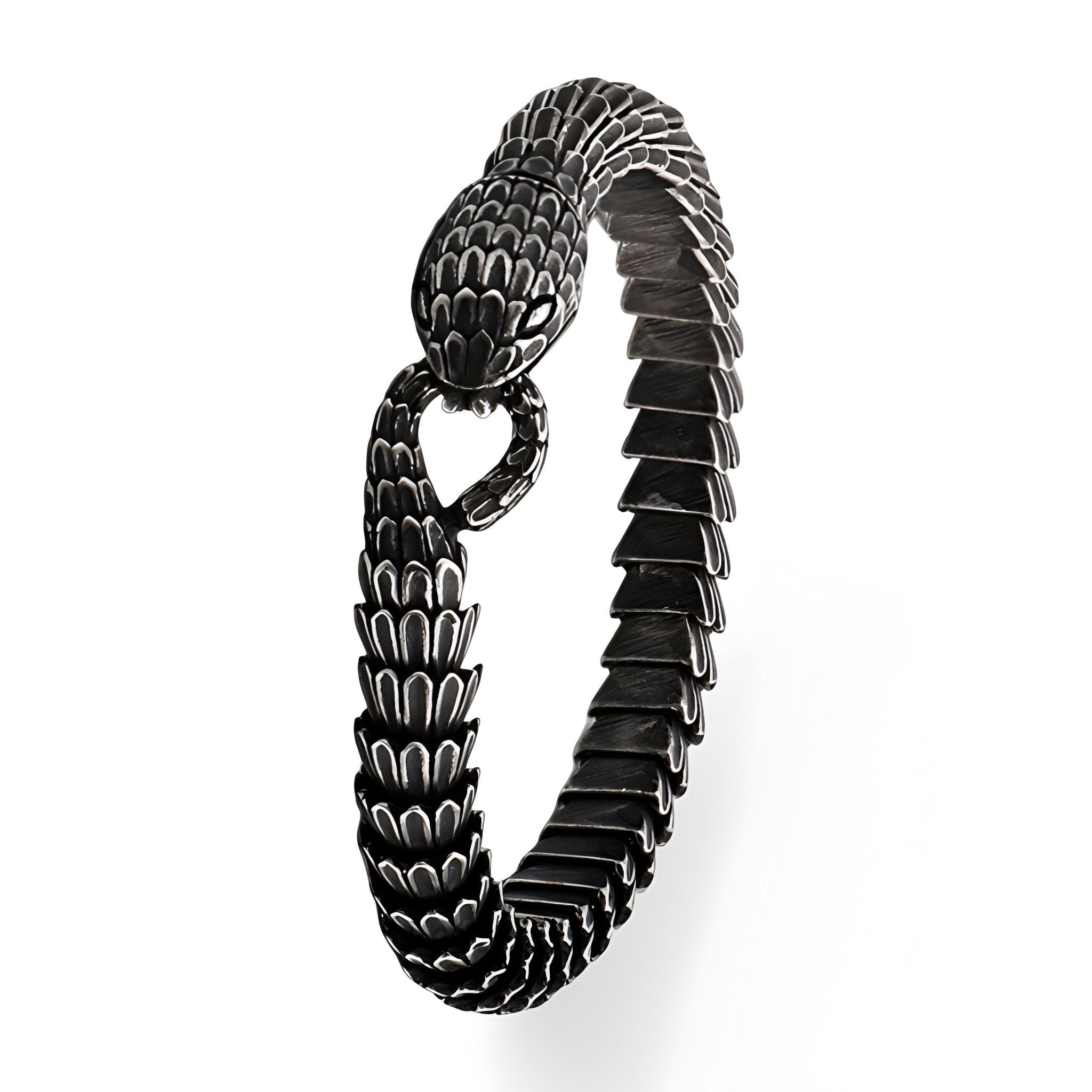 Bracelet en acier inoxydable, en forme de serpent, modèle Aurélien - La Boutique du Bracelet