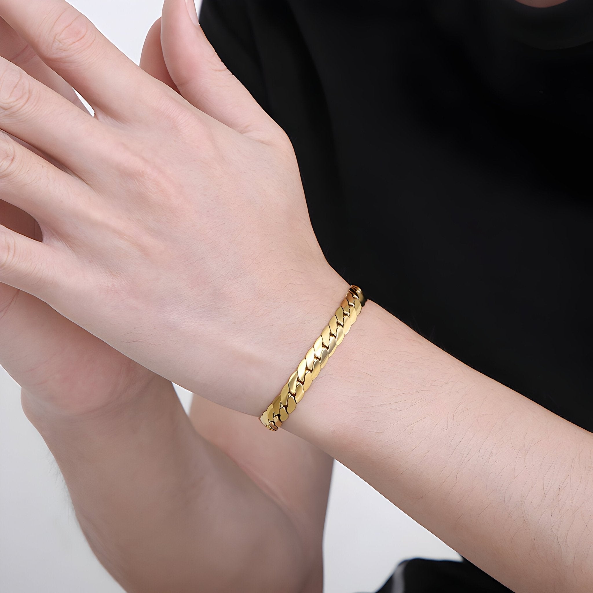 Bracelet en acier inoxydable, en maille gourmette, modèle Roméo - La Boutique du Bracelet