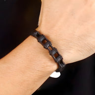 Bracelet homme acier inoxydable noir effet chaîne maillons carrés style Adrien.