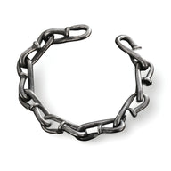 Bracelet homme en acier inox anthracite maillons épais style clous tordus avec fermoir crochet.