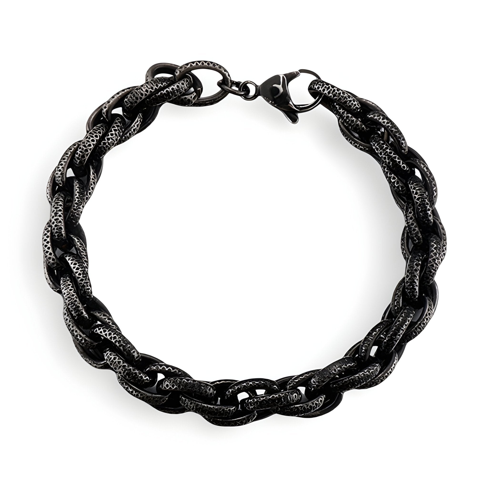 Bracelet en acier inoxydable pour homme, aspect torsadé, modèle Néo - La Boutique du Bracelet