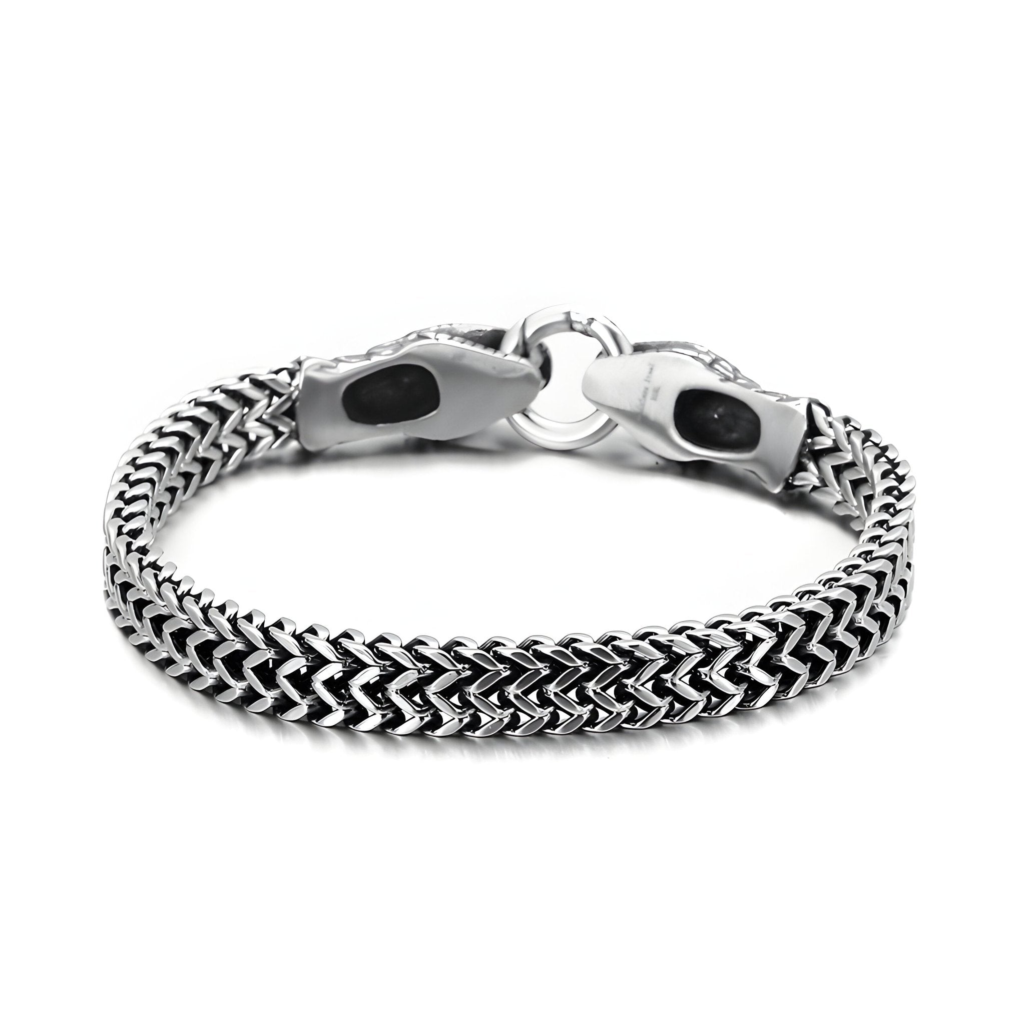 Bracelet en acier inoxydable pour homme, double tête de serpent, modèle Will - La Boutique du Bracelet