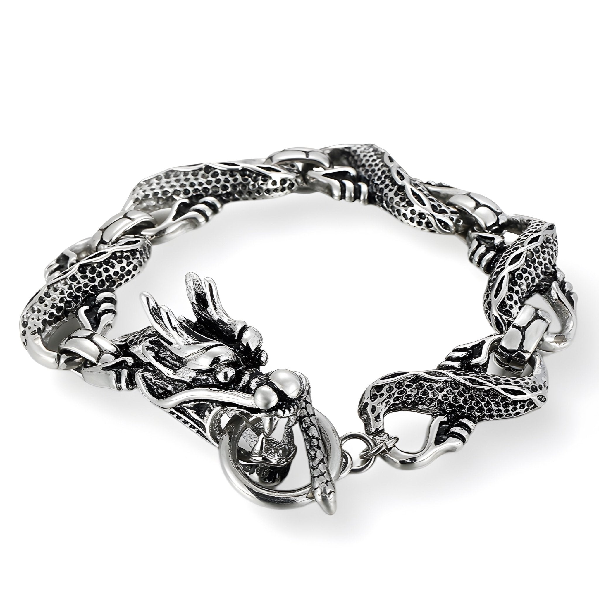 Bracelet en acier inoxydable pour homme, forme de dragon, modèle Rio - La Boutique du Bracelet