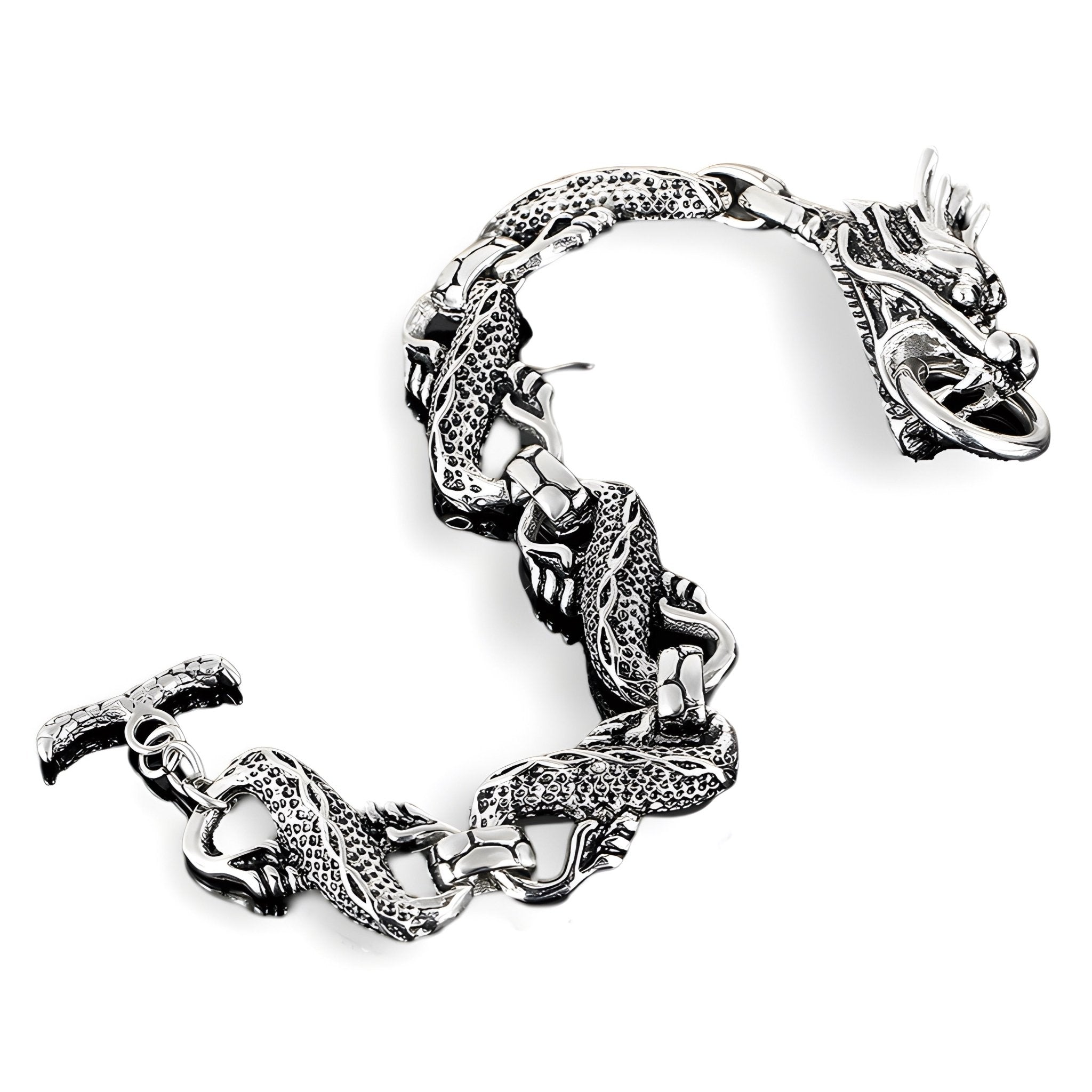 Bracelet en acier inoxydable pour homme, forme de dragon, modèle Rio - La Boutique du Bracelet